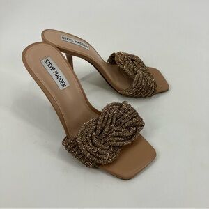 Steve Madden Tan and Gold Heels